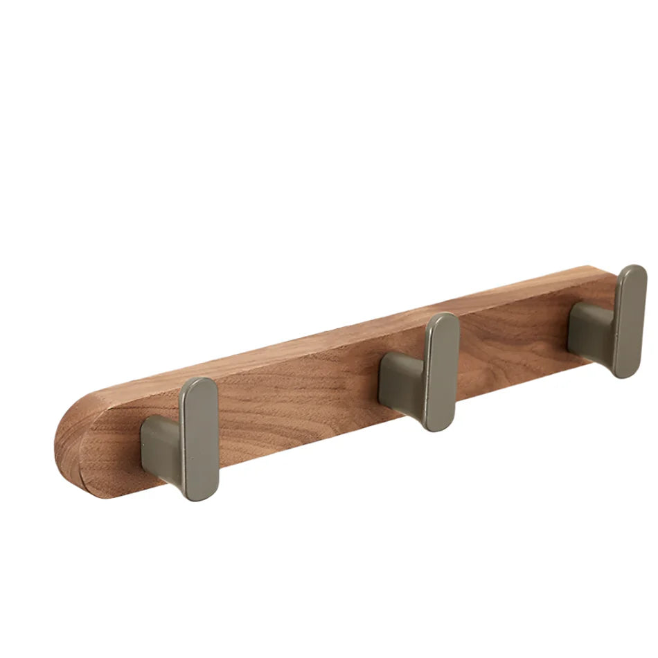Walnuss Holz Aluminium 3-5 Reihen Wandhaken Badezimmer Handtuchhalter