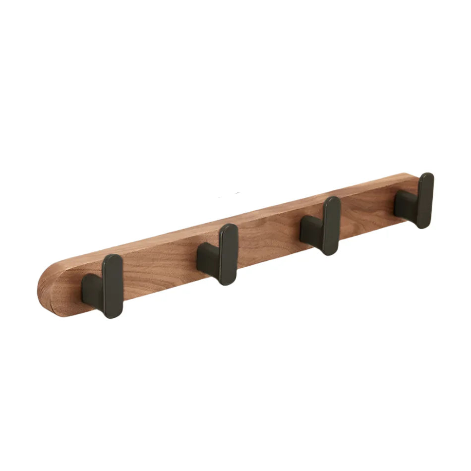 Walnuss Holz Aluminium 3-5 Reihen Wandhaken Badezimmer Handtuchhalter