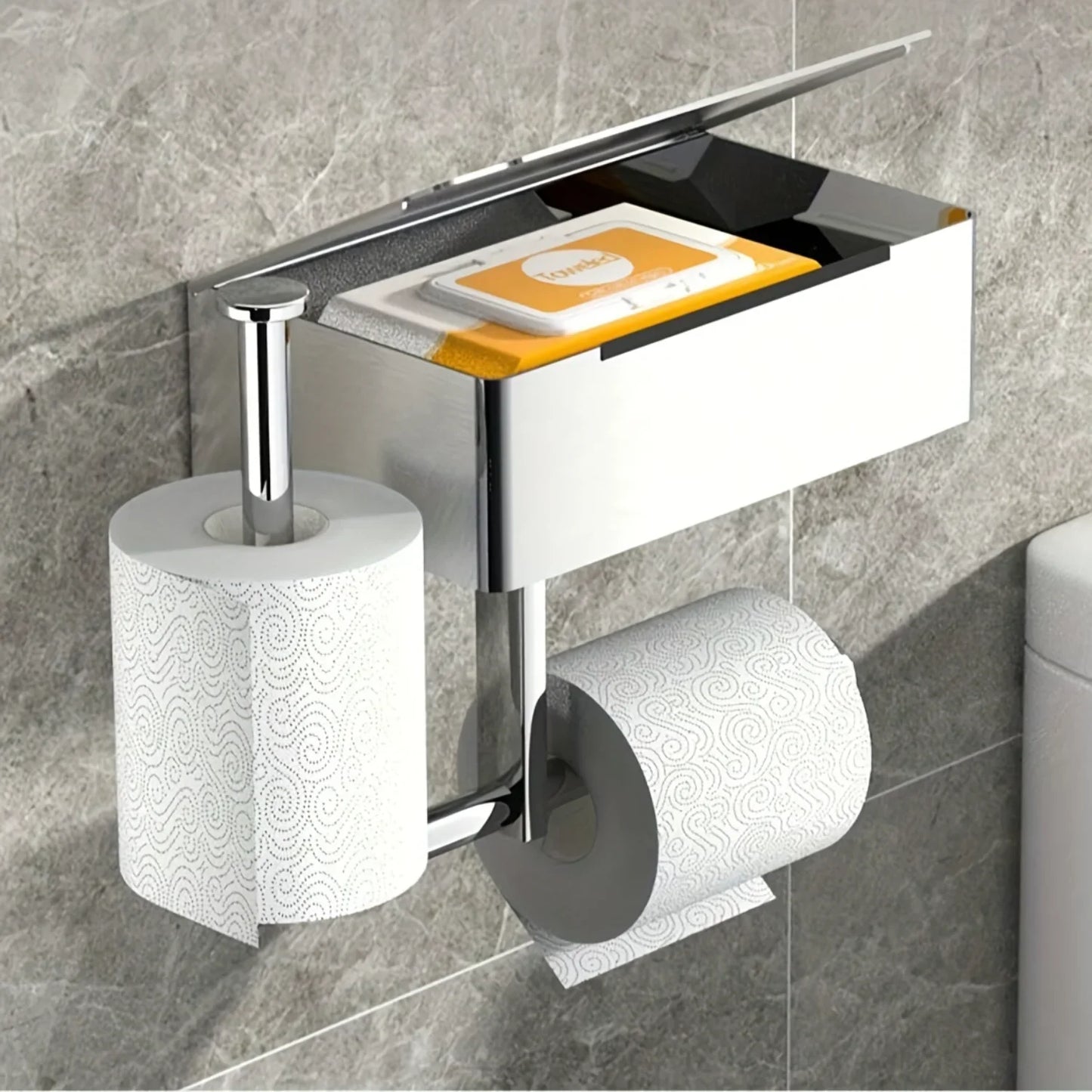 Edelstahl Badezimmer Toilettenpapierhalter mit Telefonablage