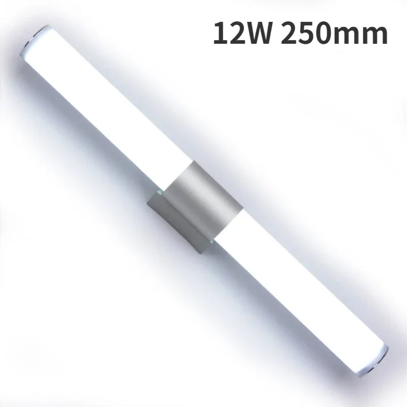 Wasserdichte LED-Spiegelleuchte Wandlampe für Badezimmer Silbergrau