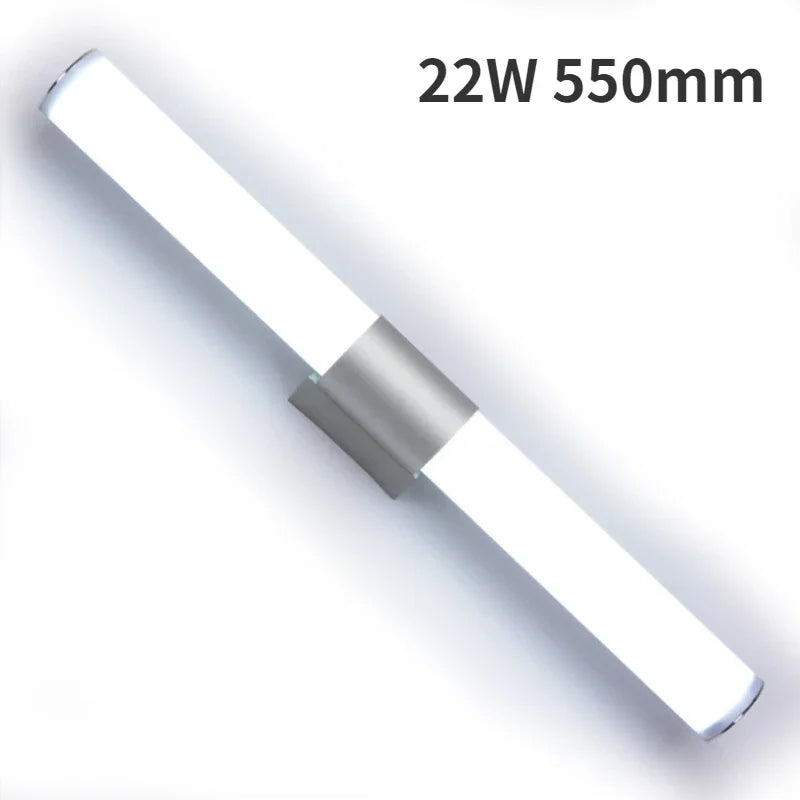 Wasserdichte LED-Spiegelleuchte Wandlampe für Badezimmer Silbergrau