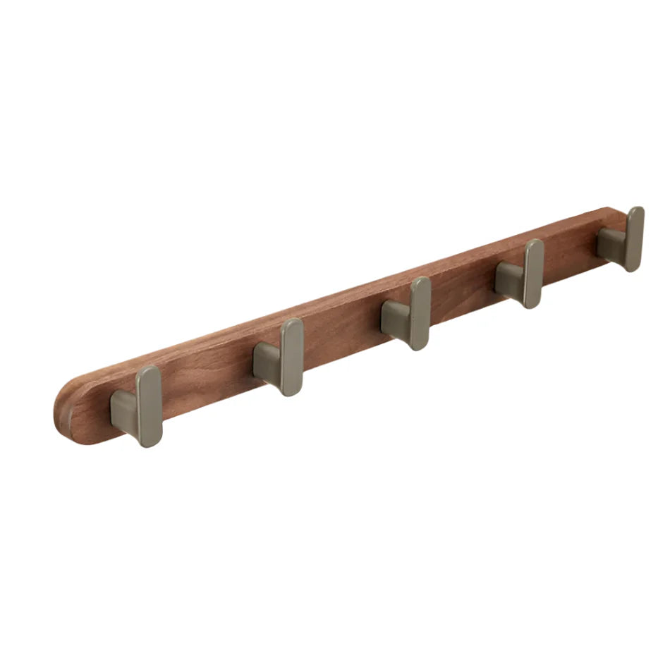 Walnuss Holz Aluminium 3-5 Reihen Wandhaken Badezimmer Handtuchhalter