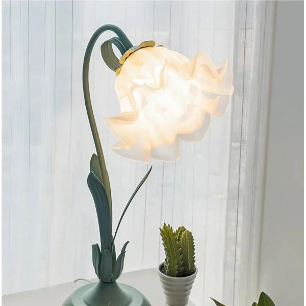 Vintage Blumen Tischlampe verstellbar – Praktische Eleganz und vom Natur inspiriertes Design