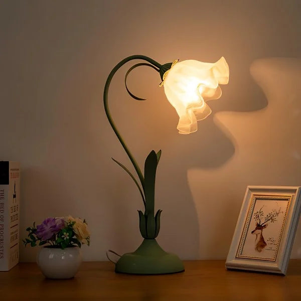 Vintage Blumen Tischlampe verstellbar – Praktische Eleganz und vom Natur inspiriertes Design