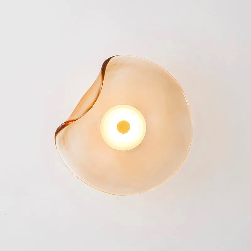 Moderne Wandleuchte aus amberfarbenem Glas - Elegante und funktionale LED-Beleuchtung