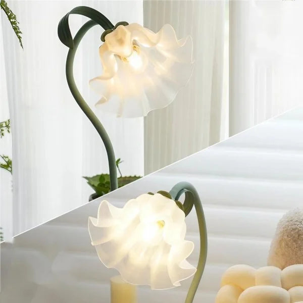 Vintage Blumen Tischlampe verstellbar – Praktische Eleganz und vom Natur inspiriertes Design