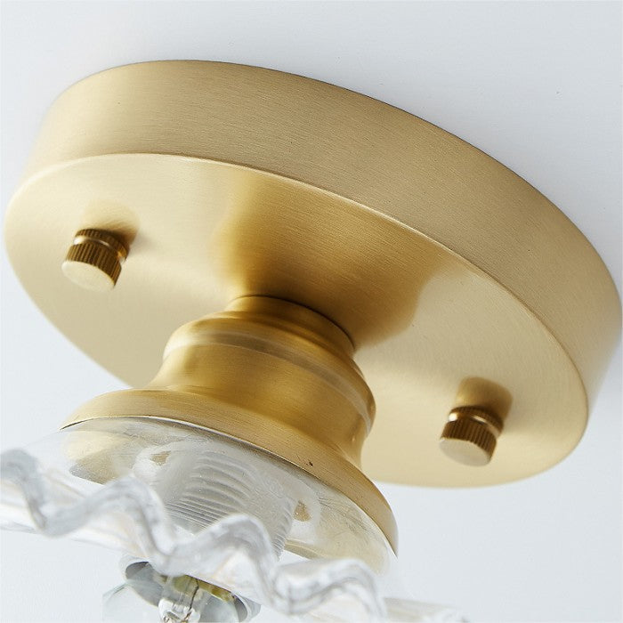Deckenlampe mit gestreiften gläsernen Blütenblättern – Elegantes Vintage-Blumendesign