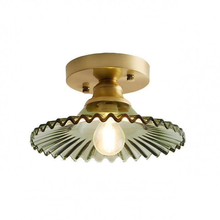 Deckenlampe mit gestreiften gläsernen Blütenblättern – Elegantes Vintage-Blumendesign