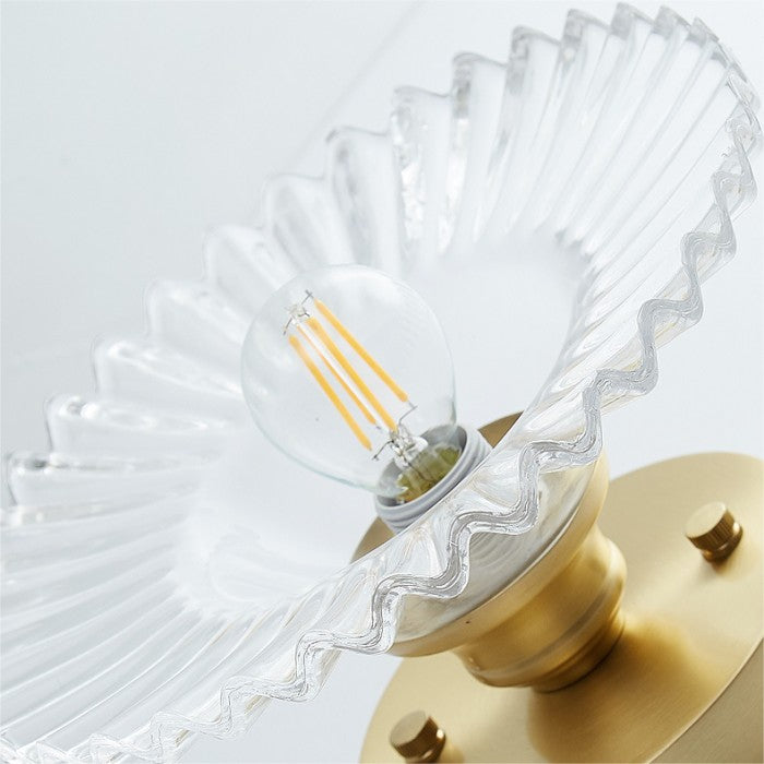 Deckenlampe mit gestreiften gläsernen Blütenblättern – Elegantes Vintage-Blumendesign