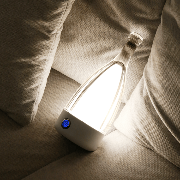 Dekorative Nachttischlampe Wiederaufladbar in Form einer Weinflasche – LED-Stimmungslicht mit dimmbarer Funktion