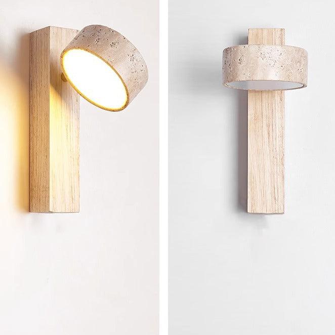 Wandleuchte Wabi Sabi – Minimalistische Beleuchtung aus Stein und Holz