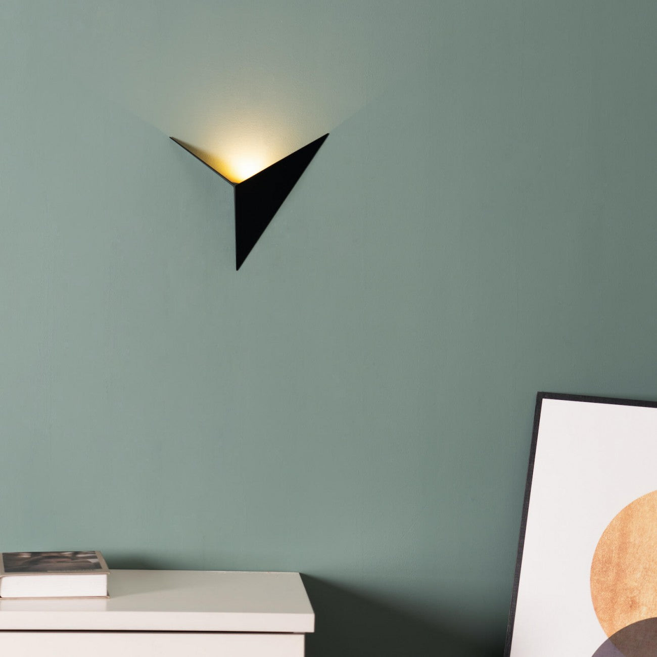 Royaleva Trigon Wandlampe - Moderne LED Dreiecks-Wandlampe, Schwarz/Weiß/Gold, Warm/Kalt Weiß