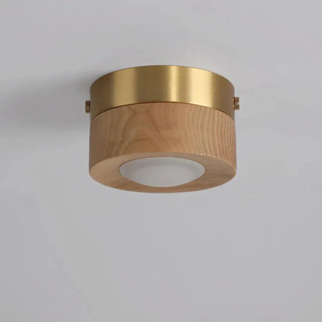 Garduru - Elegante Holz-Deckenlampe mit LED-Spotlight für warmes Licht