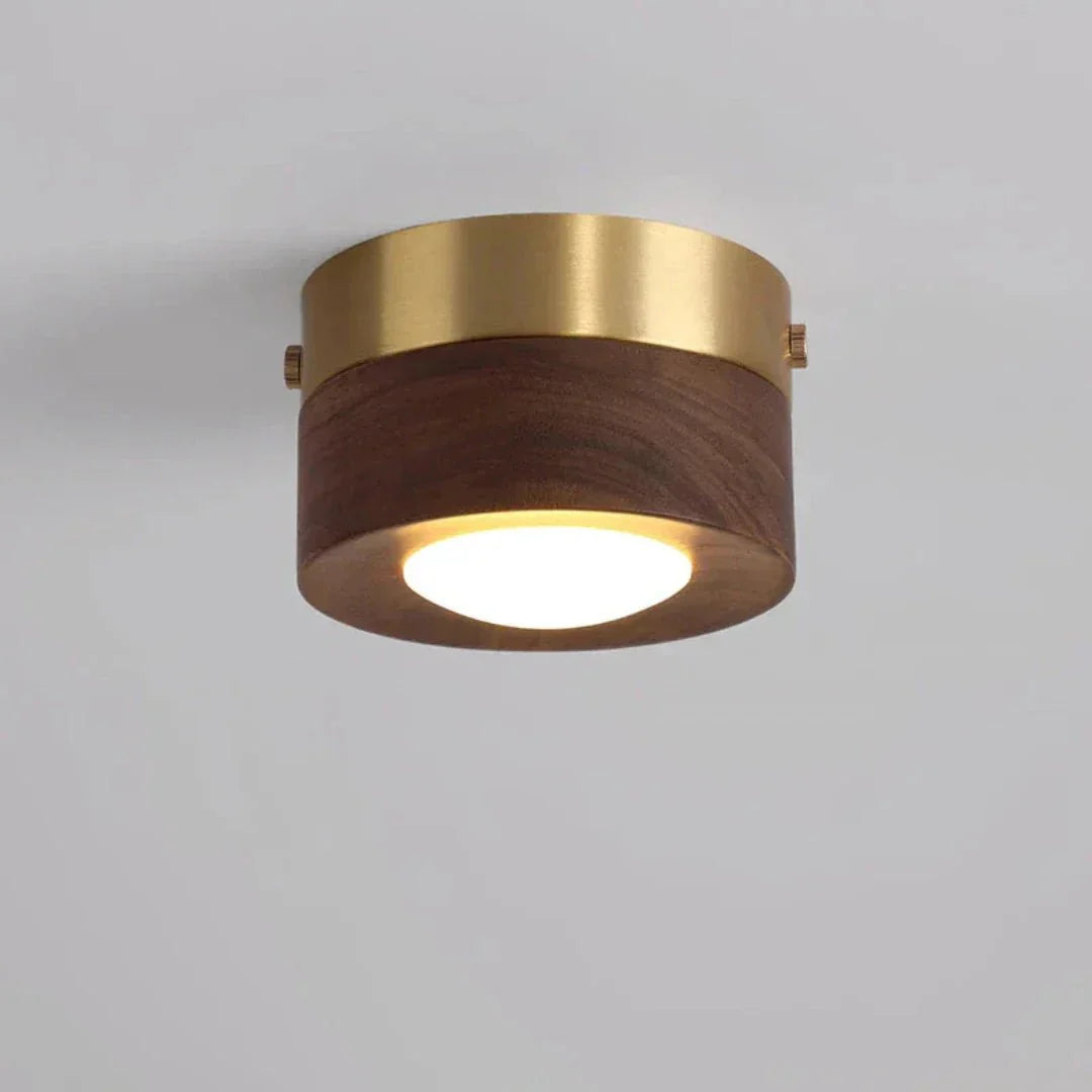 Garduru - Elegante Holz-Deckenlampe mit LED-Spotlight für warmes Licht
