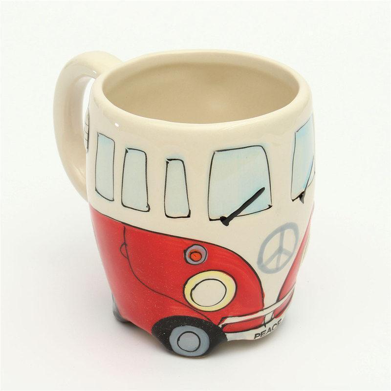 GroovyVibes – Retro Hippie Bus Kaffeetasse aus nachhaltiger Keramik
