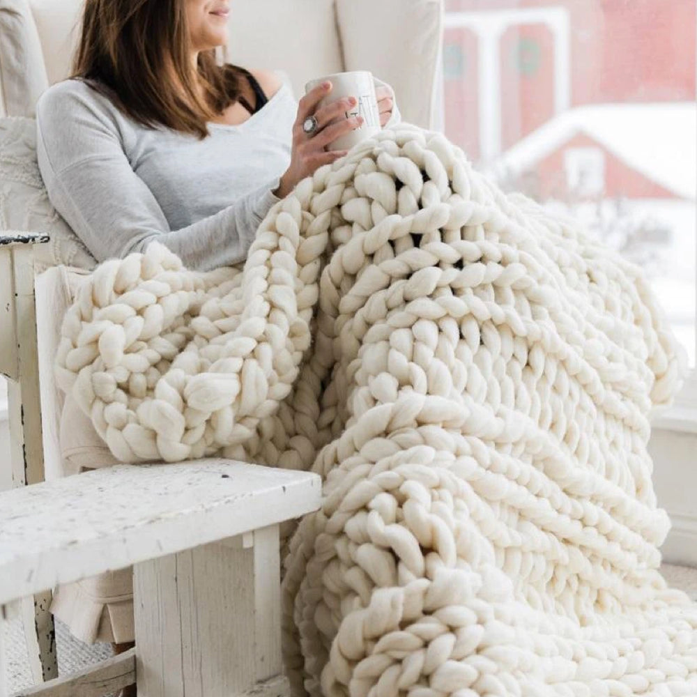 Edle XXL Strickdecke