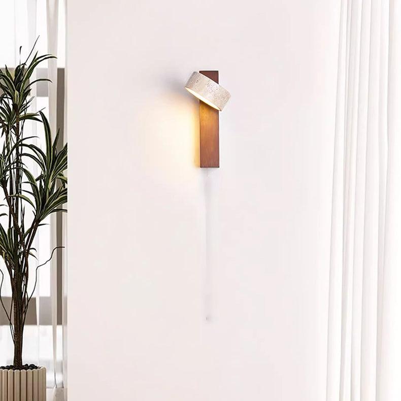 Wandleuchte Wabi Sabi – Minimalistische Beleuchtung aus Stein und Holz