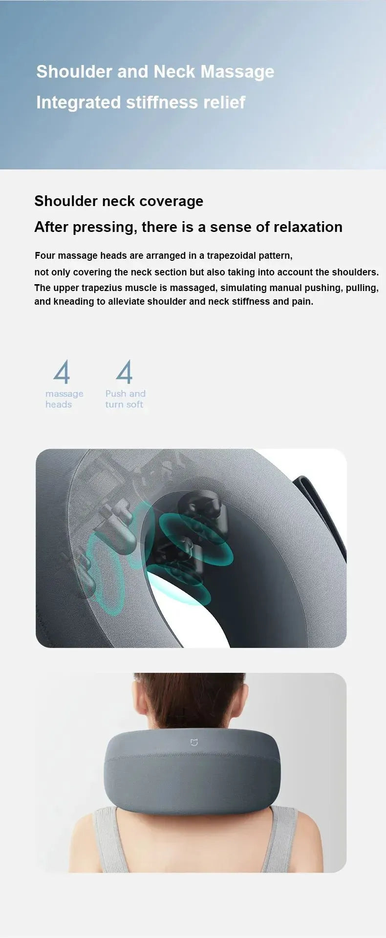 Xiaomi Smart Nackenmassagegerät – Wärmepackung & Mi Home App Steuerung zur Linderung von Nacken und Schultern