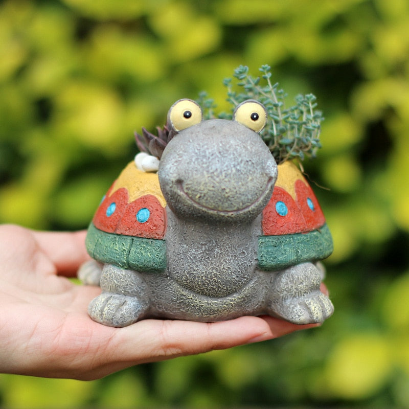 Niedlicher Schildkröten-Sukkulenten-Pflanzer