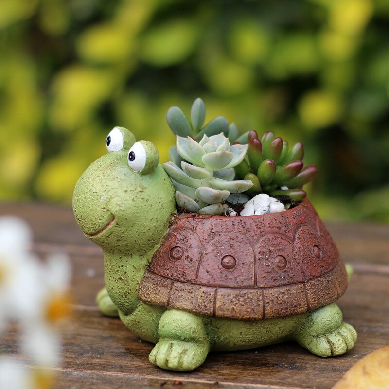Niedlicher Schildkröten-Sukkulenten-Pflanzer