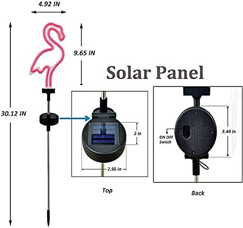 Neon Flamingo Solarlichter für Gartenwege (2er-Set)