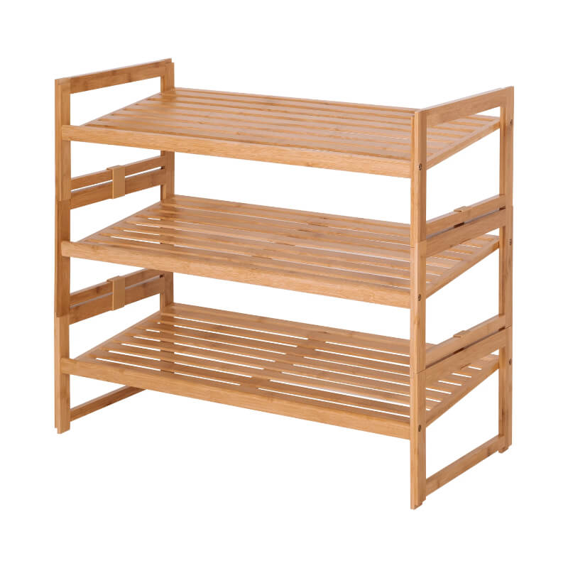 Bambus 3 -Tier -Schuhregal