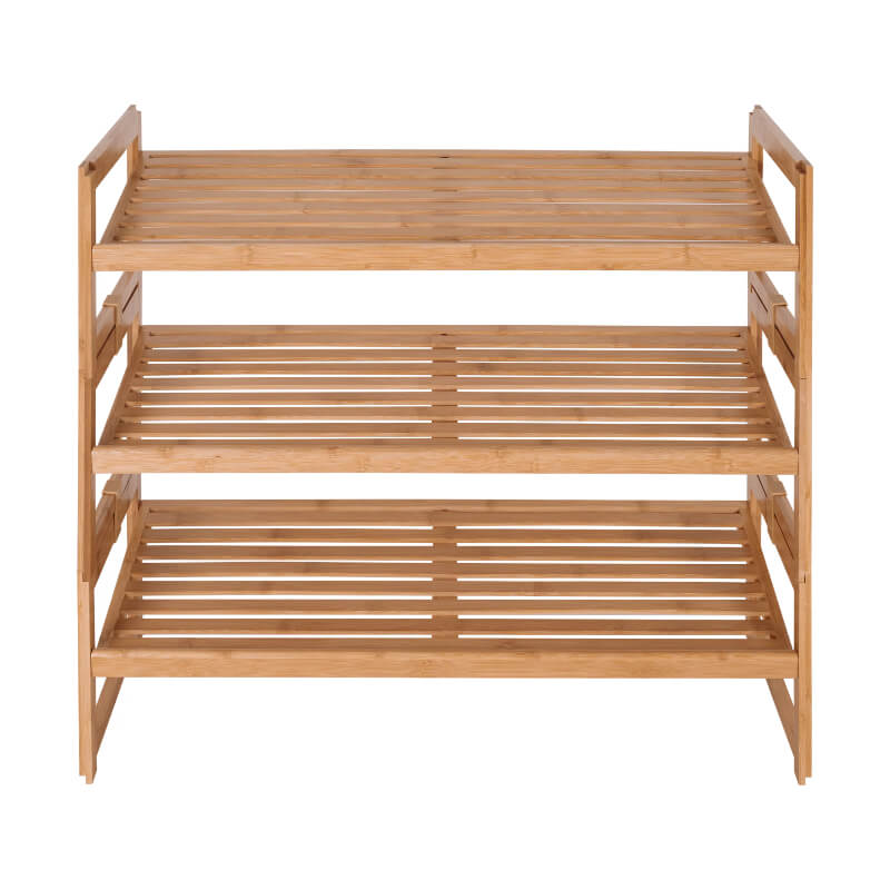 Bambus 3 -Tier -Schuhregal