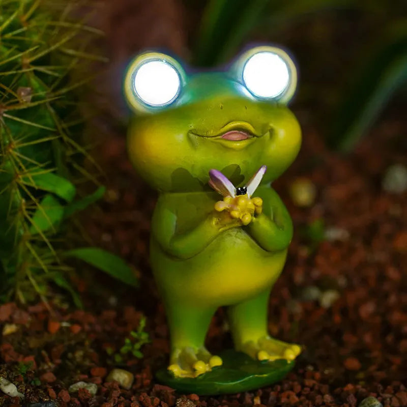 Amüsante Solar-Frosch-Gartendekoration