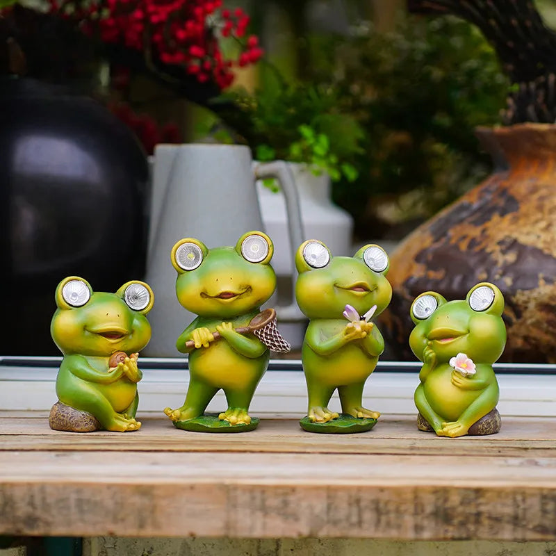 Amüsante Solar-Frosch-Gartendekoration