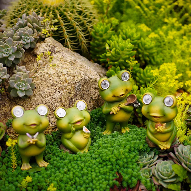 Amüsante Solar-Frosch-Gartendekoration