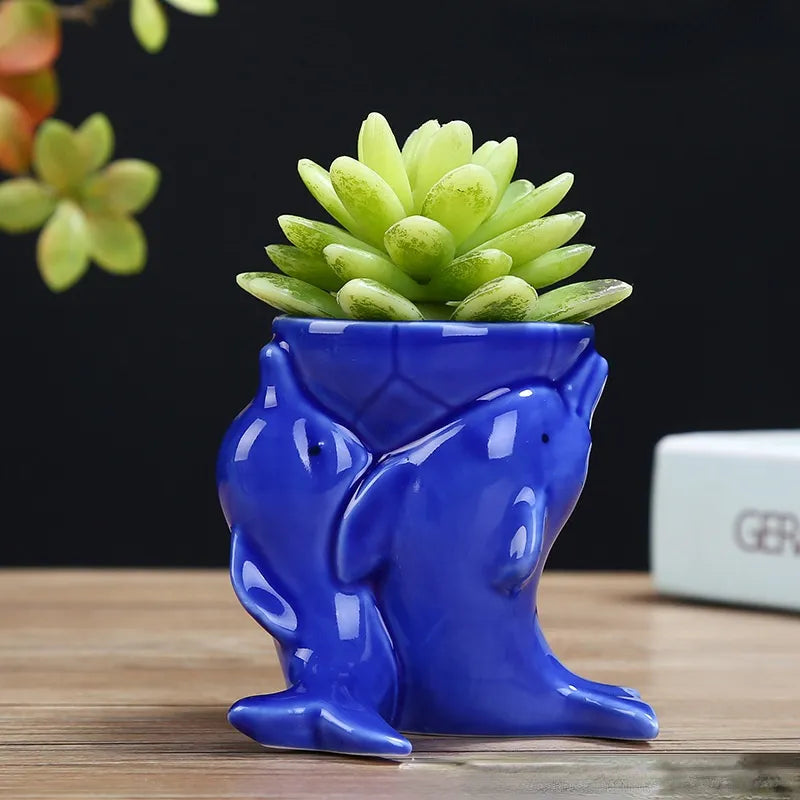 Delfin Keramik Blumentopf
