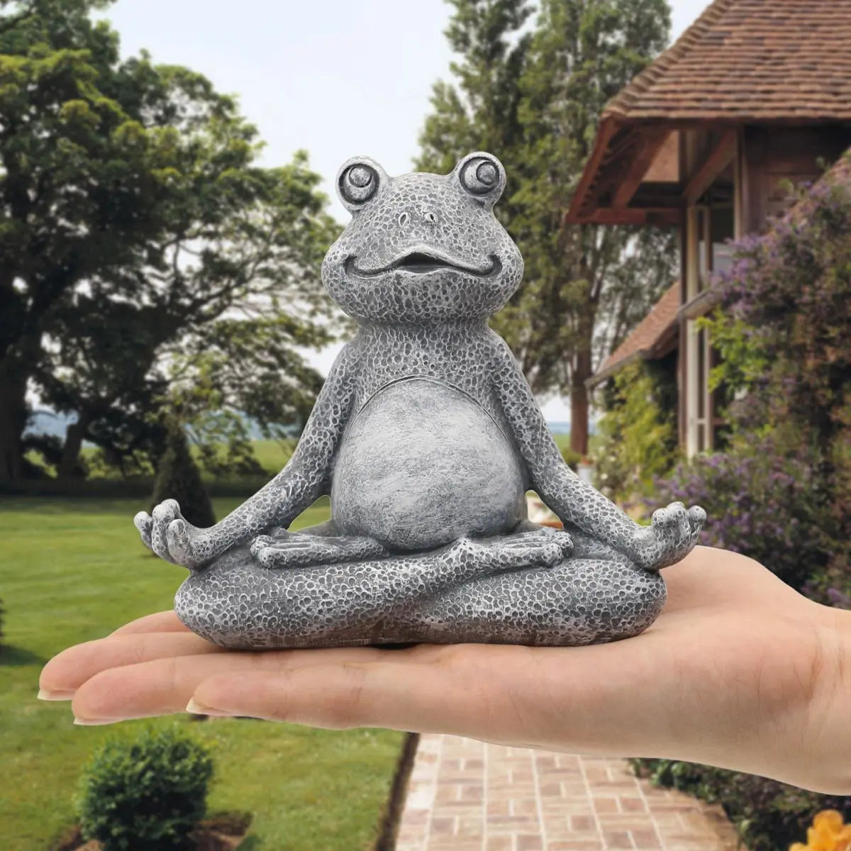 Meditierende Frosch-Gnom-Dekor