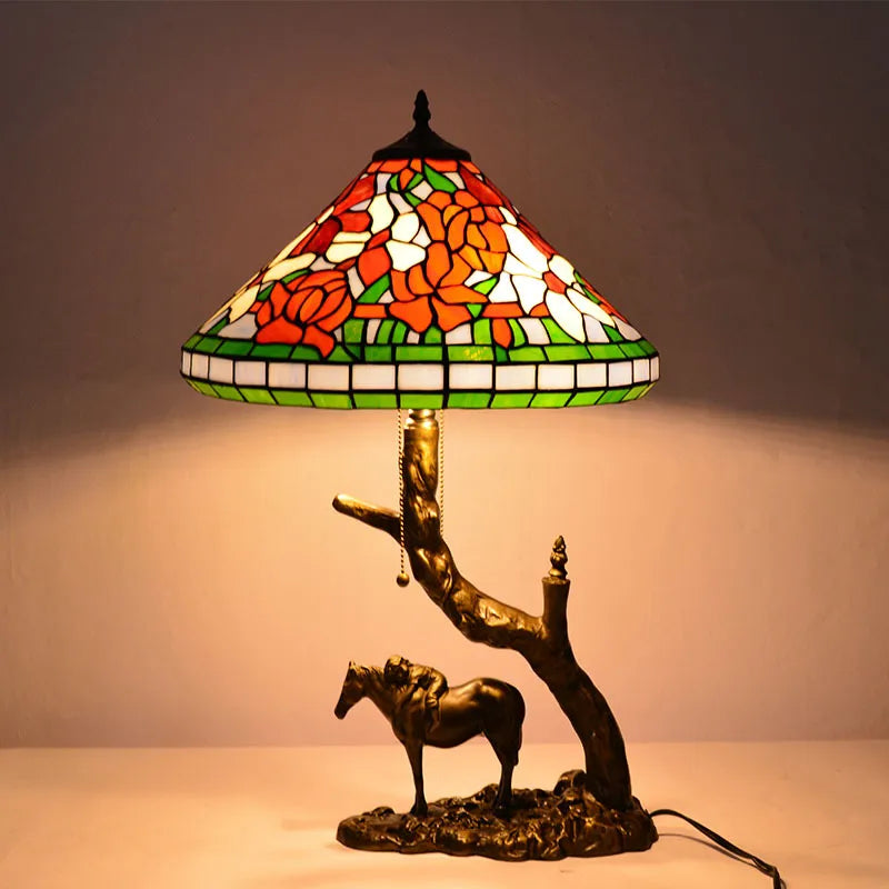 Tiffany Style Wohnzimmerstudium Dekorative Glas Tischlampe