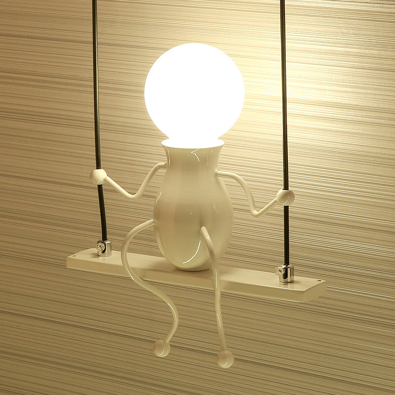 Kreative Eisenroboterform Kleiner Mann Wandleuchten - E27 Glühbirne