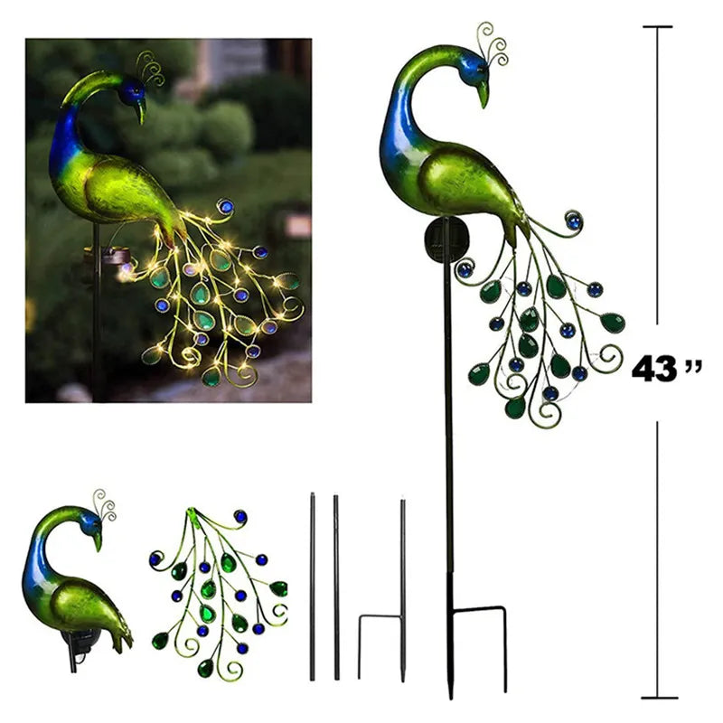 Peacock Led Solar Angetriebene Licht Wasserdichte Feengarten Rasenleuchten