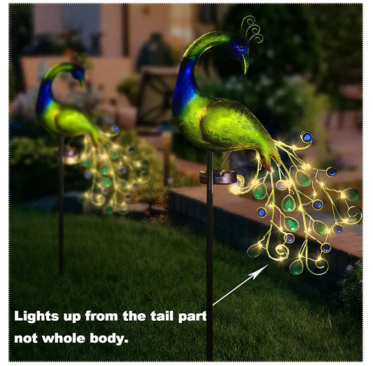 Peacock Led Solar Angetriebene Licht Wasserdichte Feengarten Rasenleuchten