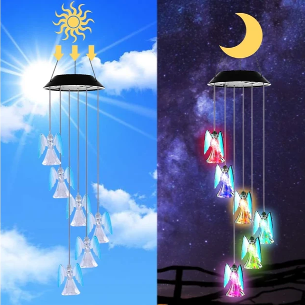 Solarbetriebene Kristall-Windspiele