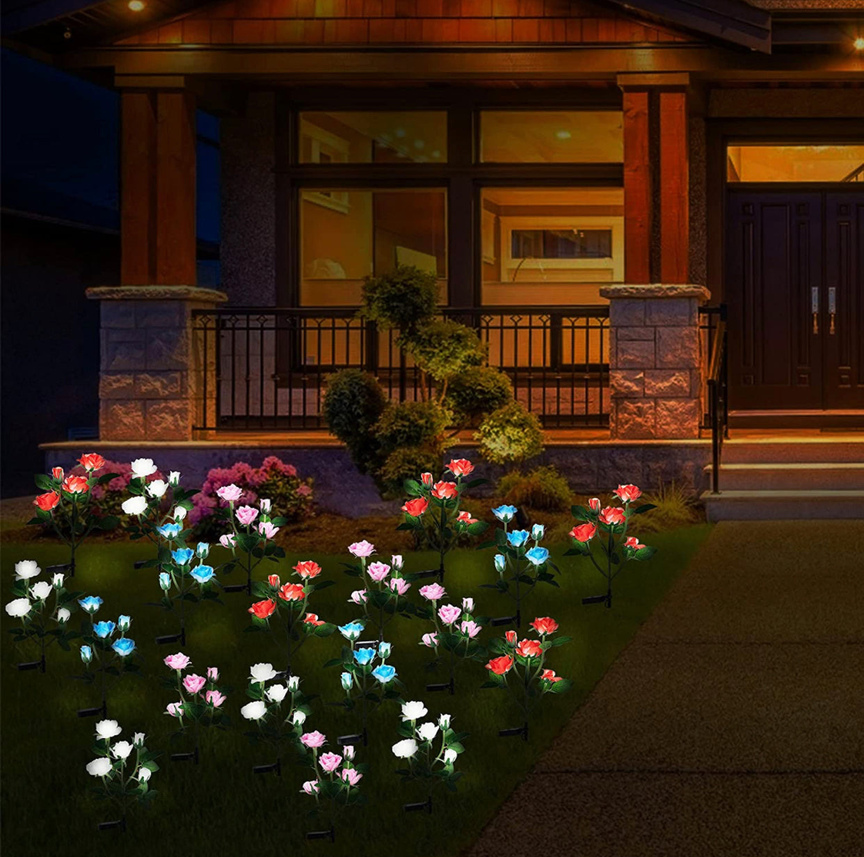 Solar-Rosenleuchten mit LED (2er Pack)