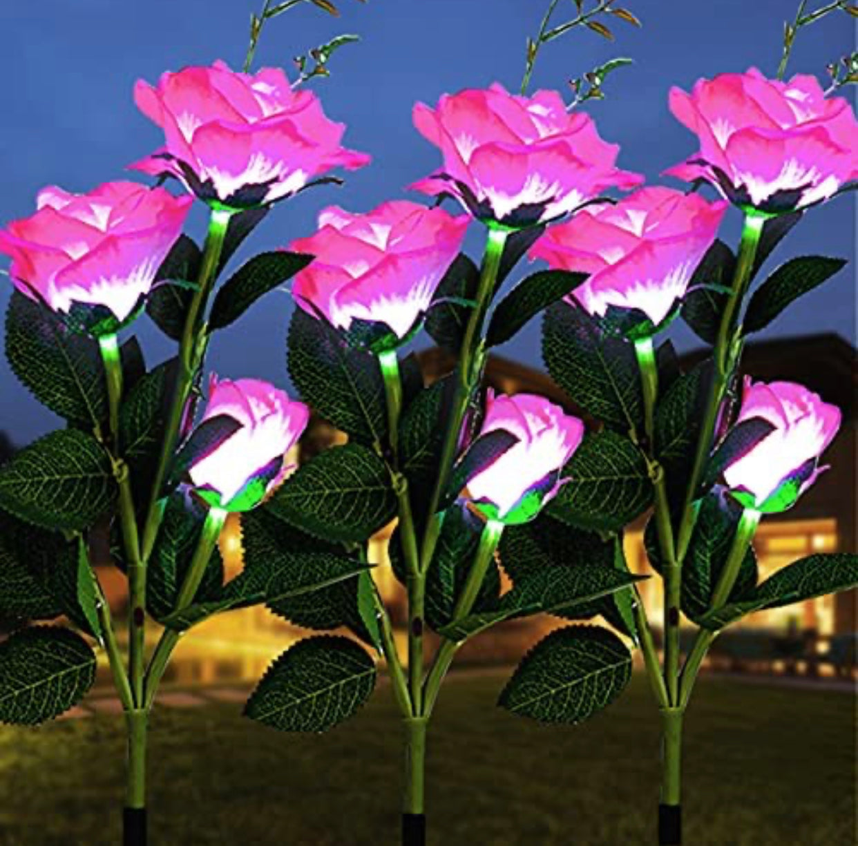 Solar-Rosenleuchten mit LED (2er Pack)