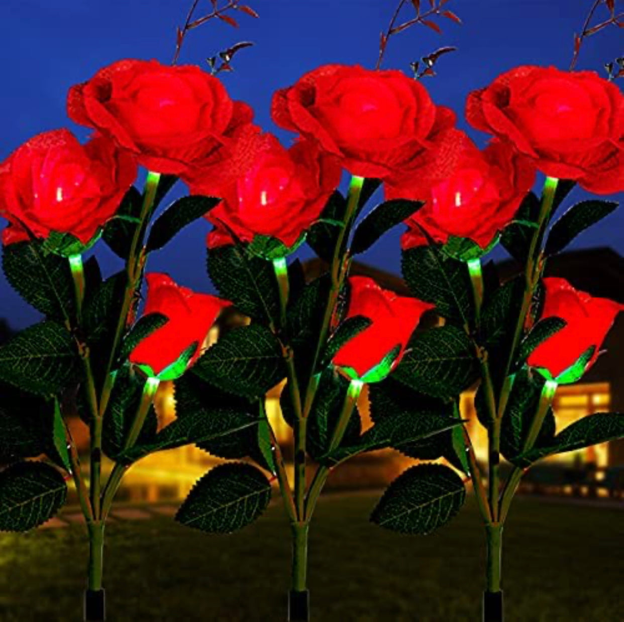 Solar-Rosenleuchten mit LED (2er Pack)