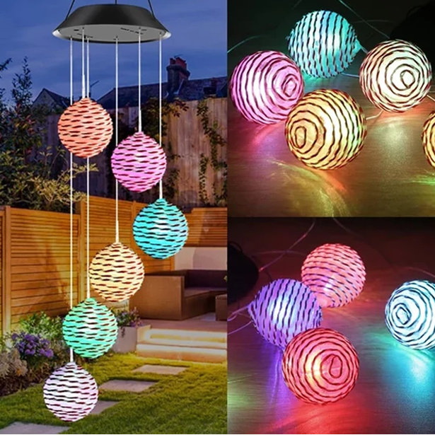 Solarbetriebene Kristall-Windspiele
