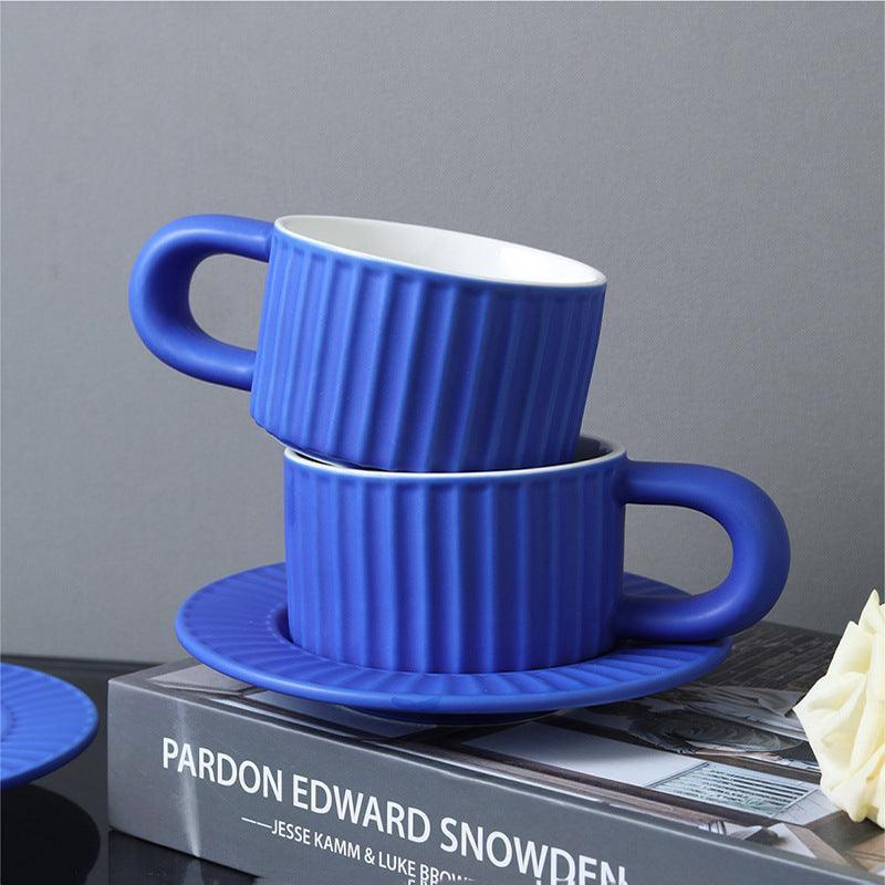 Garduru Gerippte Klobige Tasse Und Untertassen -Set