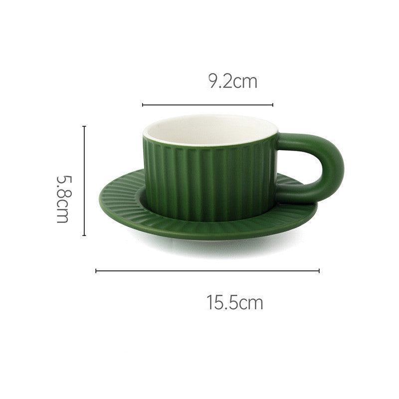 Garduru Gerippte Klobige Tasse Und Untertassen -Set