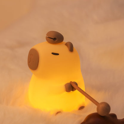 Garduru 2024 Capybara Silikon Nachttischlampe | Squishy & Kinderfreundlich | Perfektes Geschenk für Kinder und Mädchen