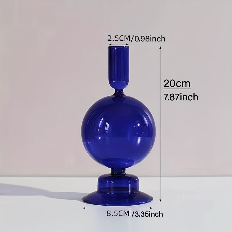 1 Stück Kreatives und Minimalistisches Glas-Teelichthalter-Set - Lackierte Glasvase Tischdekoration für Wohnzimmer, Esstisch und romantisches Abendessen