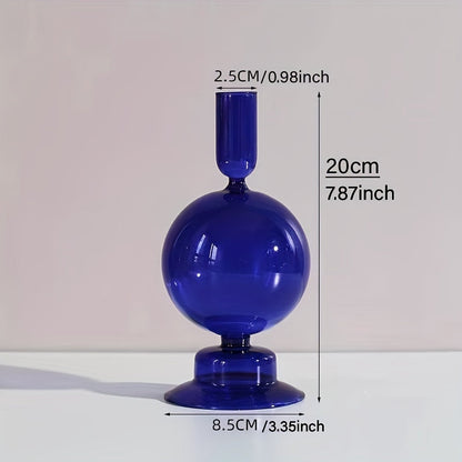 1 Stück Kreatives und Minimalistisches Glas-Teelichthalter-Set - Lackierte Glasvase Tischdekoration für Wohnzimmer, Esstisch und romantisches Abendessen