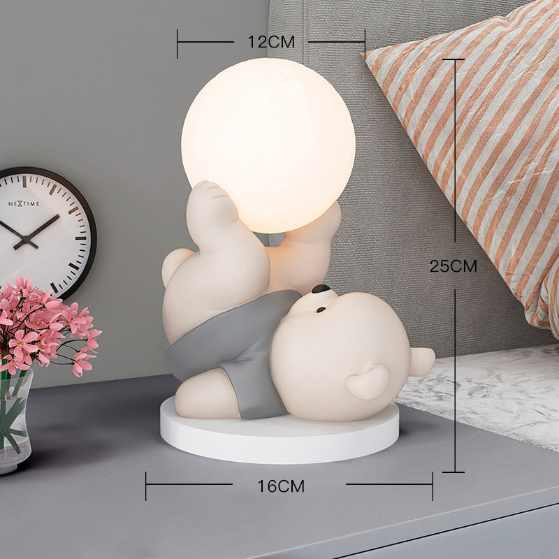 Tischlampe Teddybär mit Mond – Beruhigende Beleuchtung für Kinder und Dekoration
