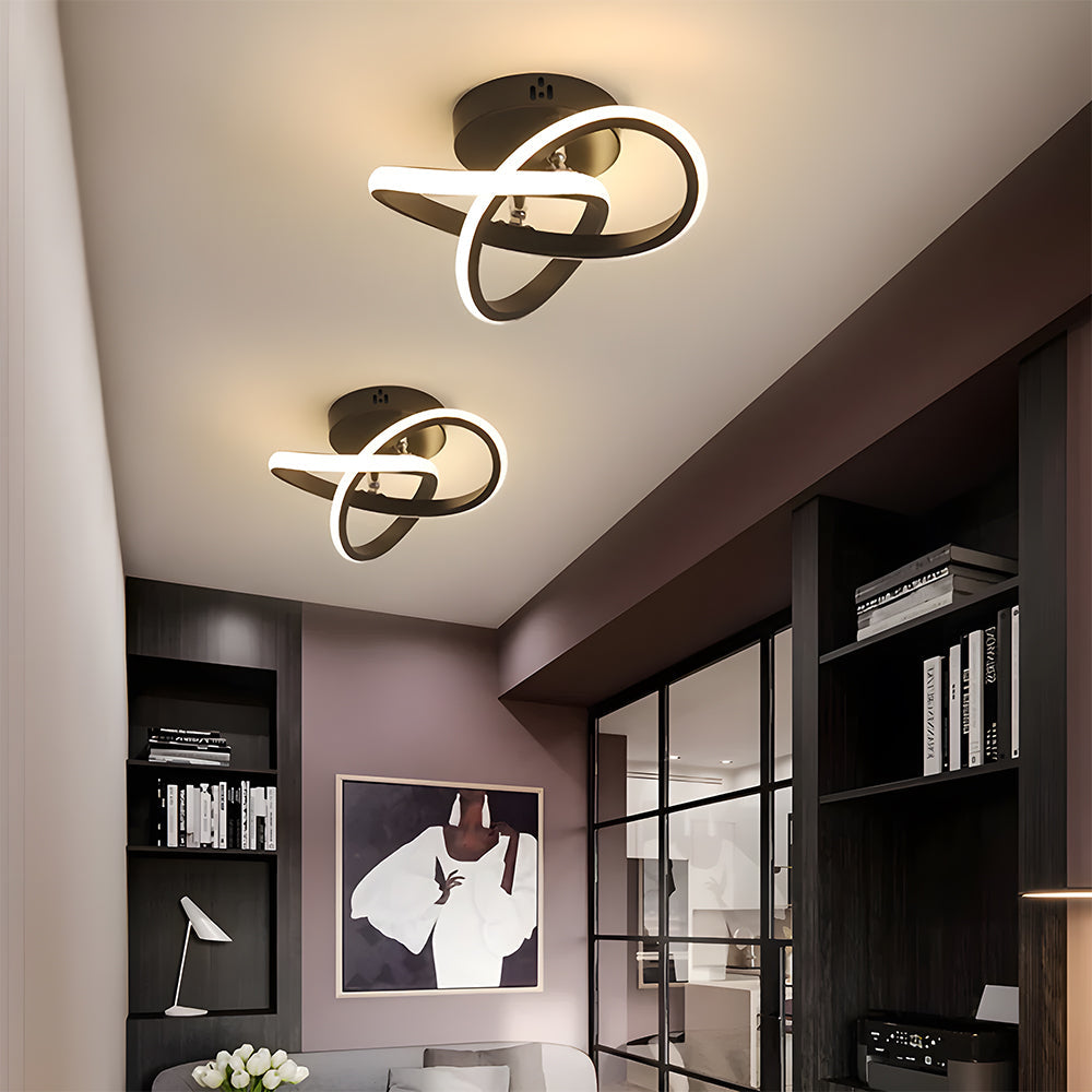 Deckenleuchte mit LED schwarzem Metallrahmen