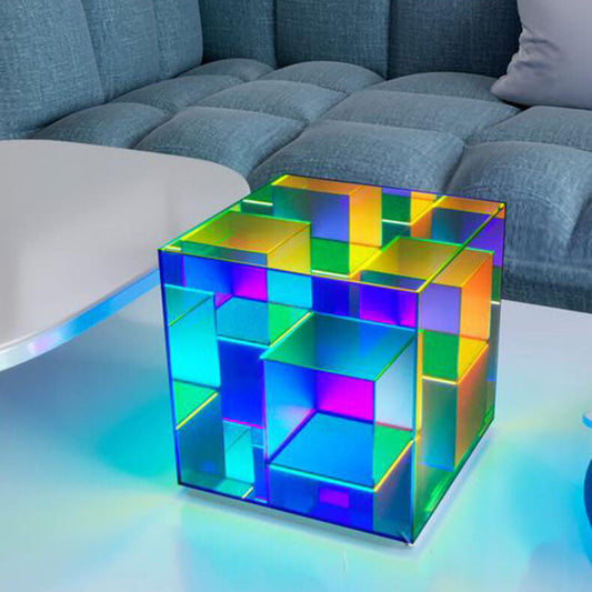 Garduru RGB LED Tischlampe | Modernes Design | Rubik’s Cube Optik | Farbwechsel | Deko-Licht