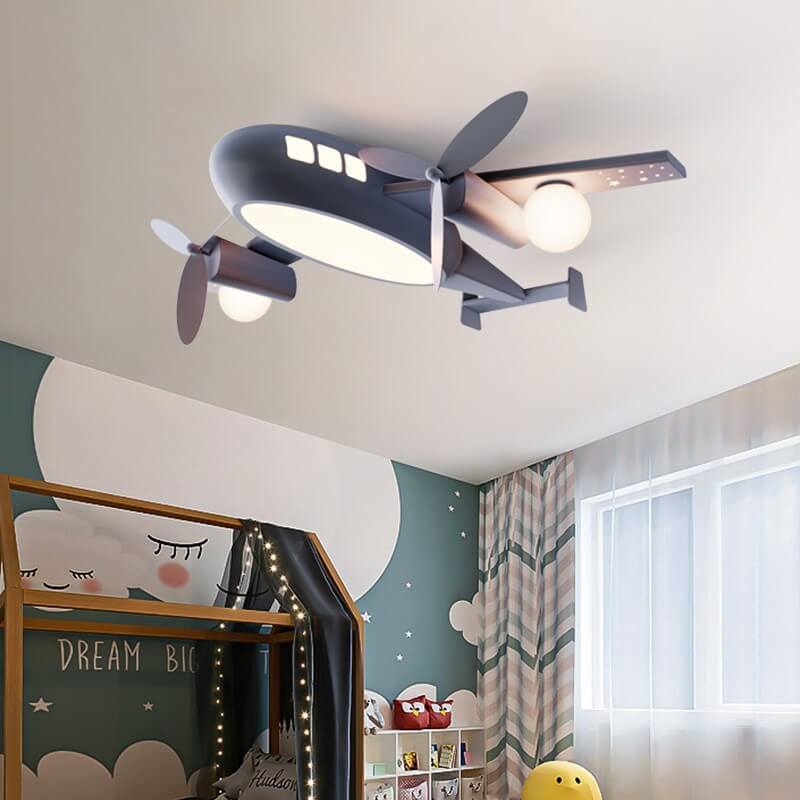 Garduru Kinder Deckenleuchte | Cartoon Flugzeug-Design | LED Dimmbar | Nordic Kreativ Stil